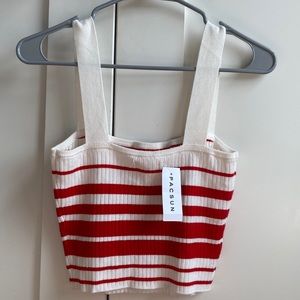 Striped LA Hearts Crop Top